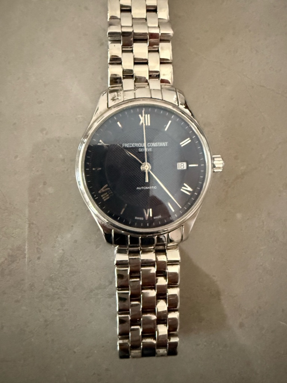 Frederique Constant Men's Automatic Stainless Steel Watch - Black Dial